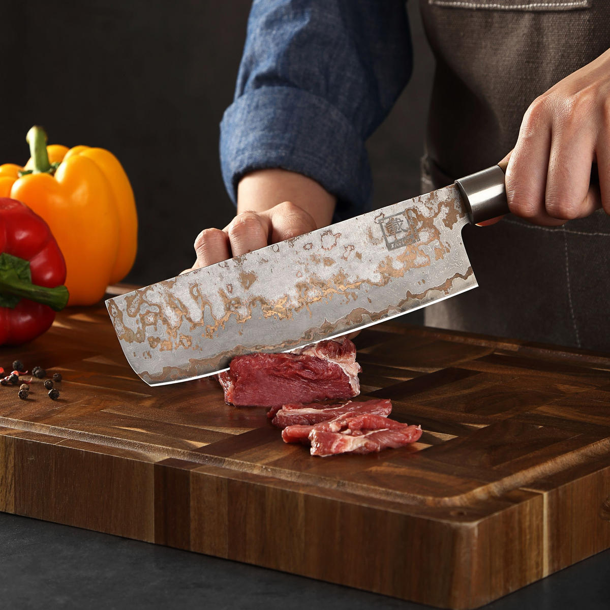 NAKIRI 17 cm - Ahornfarben, Holz/Metall (31cm) - Zayiko