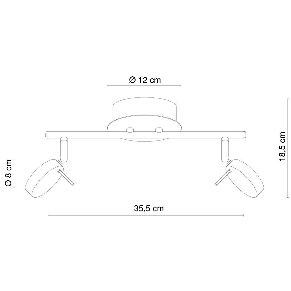 LED DECKENLEUCHTE Canyon Silber Nickel matt - Silberfarben, Metall (35.5/8/18.5cm) - Globo Lighting