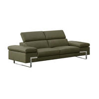 2-SITZER Sofa Opera Echtleder Olivgrün - Olivgrün, Leder/Metall (195/75/109cm)