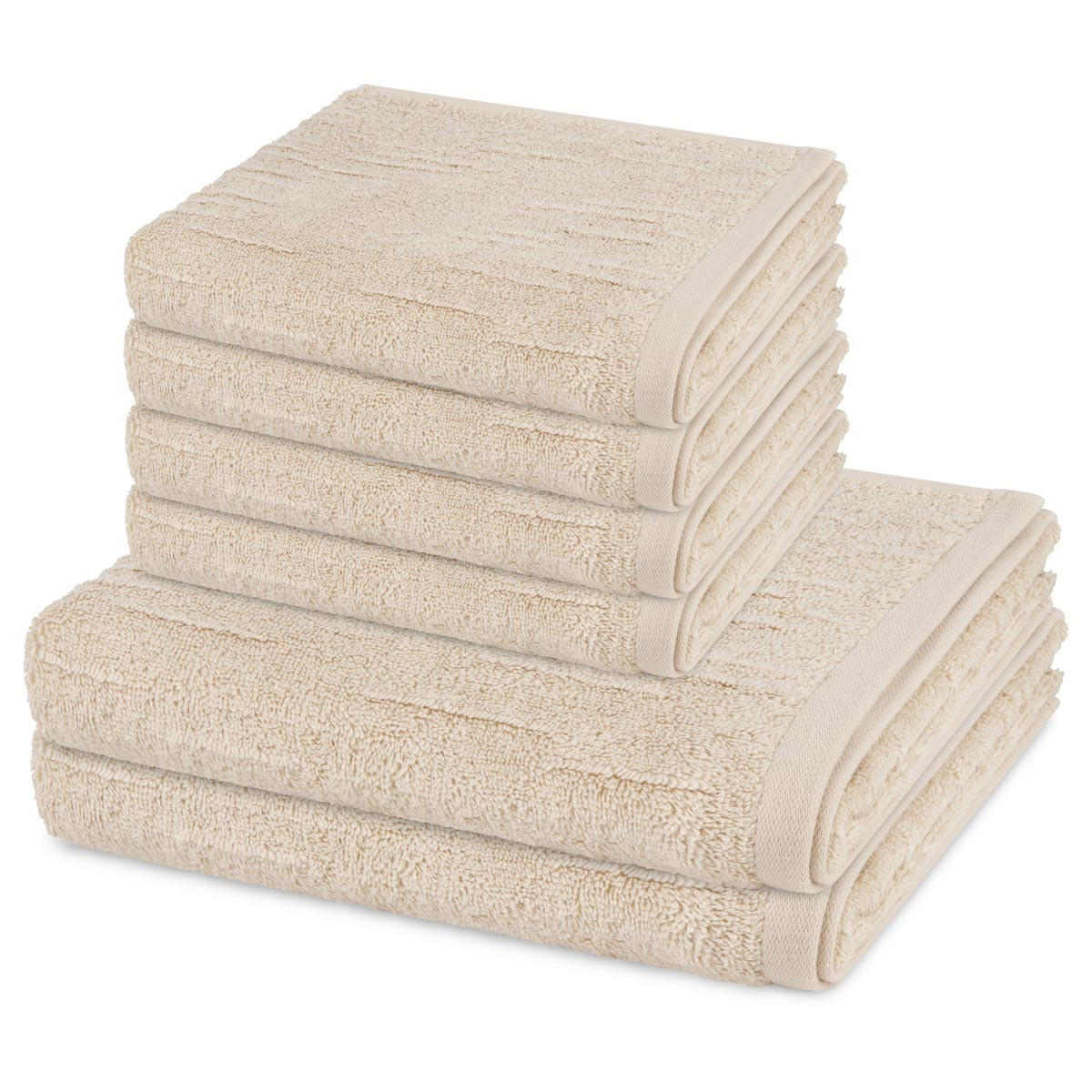 FROTTIERSET Premium 6-teilig - Beige, Textil (50/100cm) - Ross