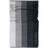 SAUNAHANDTUCH Helsinki Grau – Schwarz 85x200 cm - Schwarz/Grau, Naturmaterialien (85/200cm) - Lashuma