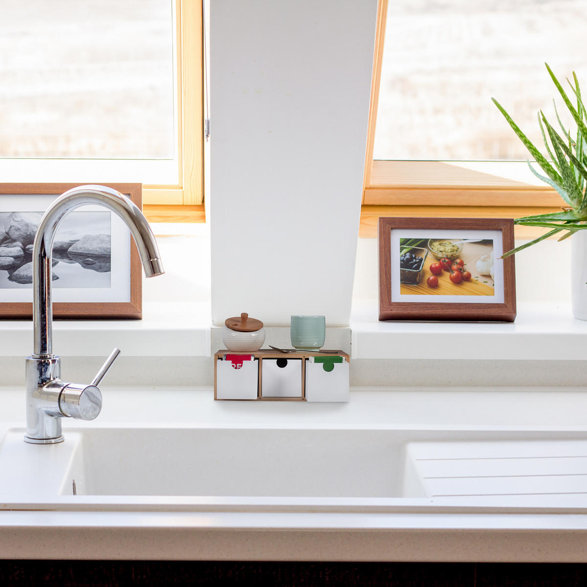 SCHUBLADENBOX - Multicolor, Holz/Holzwerkstoff (26/9/18cm) - Relaxdays