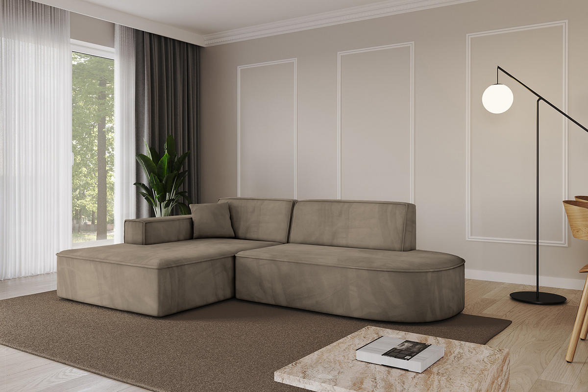 ECKSOFA Ottomane Links IREA-L1-v4 - 234x171x79 cm Braun - Braun, Holzwerkstoff/Textil (234/171cm) - ALTDECOR