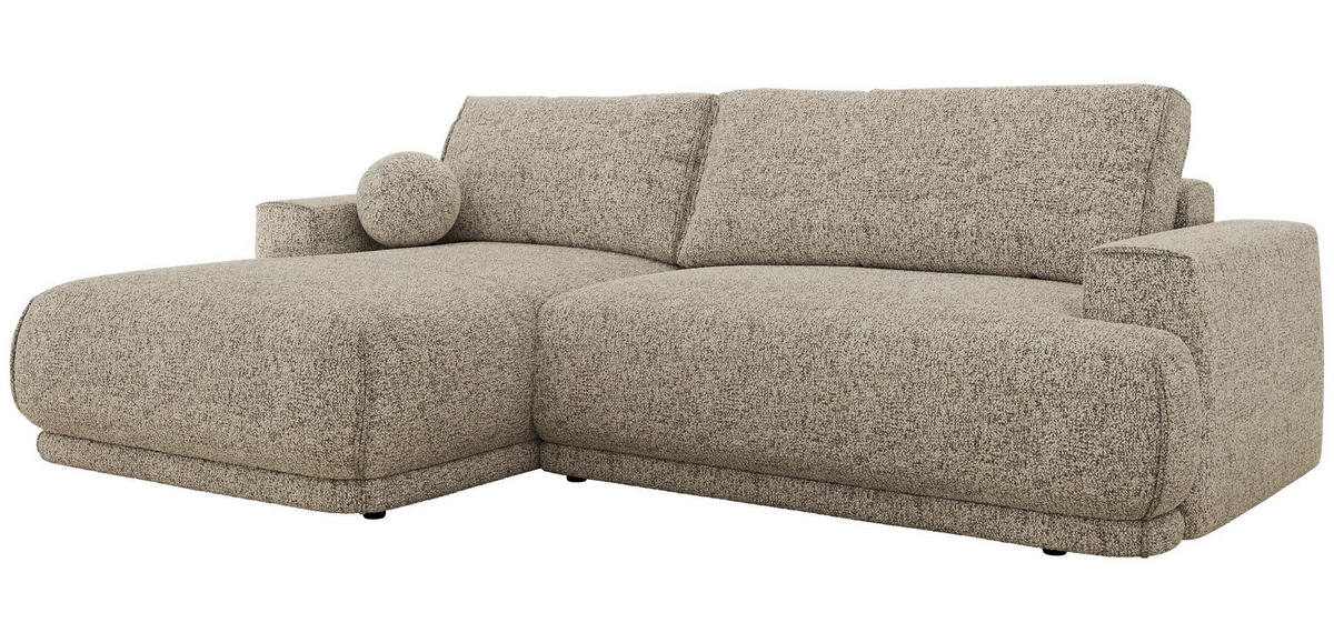 ECKSCHLAFSOFA RINA L Beige Strukture - links - Beige/Schwarz, Kunststoff/Textil (267/170cm) - MKS