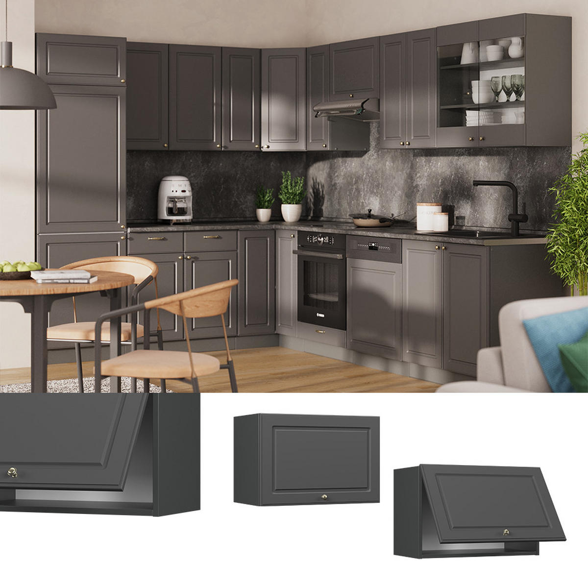 Anthrazit, Holzwerkstoff (60/40/34.1cm) - Vicco