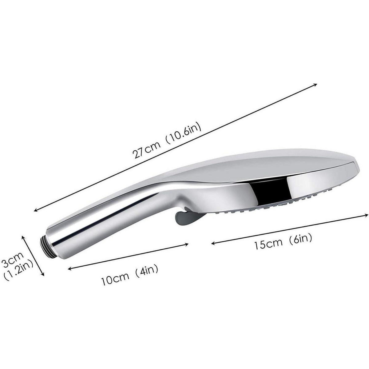 HANDBRAUSE 152mm 7 Strahlarten Chrom Grau - Grau, Kunststoff (16.3/12.7/27.4cm)