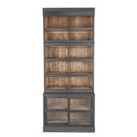 BÜCHERREGAL aus Massivkiefer H240 cm - AMSTERDAM - Schwarz, Holzwerkstoff (45/240/45cm) - Signature