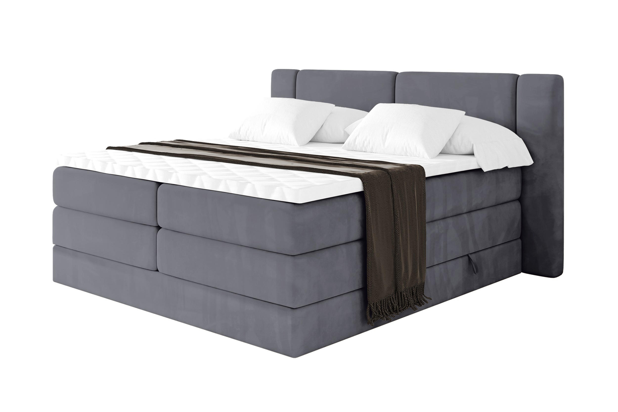 ALTDECOR POSTEL boxspring s matracemi H3/H4 - EVON KING - 140x200 cm Tmavě šedá