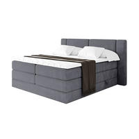 BOXSPRINGBETT mit Matratze H3/H4 - EVON KING - 140x200 cm Dunkelgrau - Dunkelgrau, Holzwerkstoff (140/200cm) - ALTDECOR