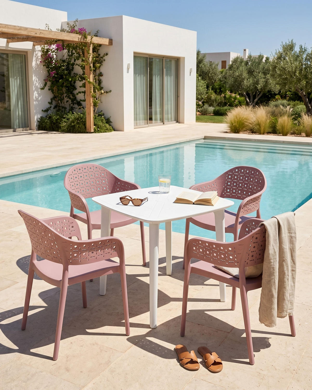STUHL 4er-Set Rosa Narino - Pink, Kunststoff (55/78/50cm) - Beliani