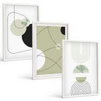BILDER SET 3er Set - 40x60 cm Weißer Rahmen - Abstrakte Formen und Farben - Weiß, Kunststoff (40/60cm) - TULUP
