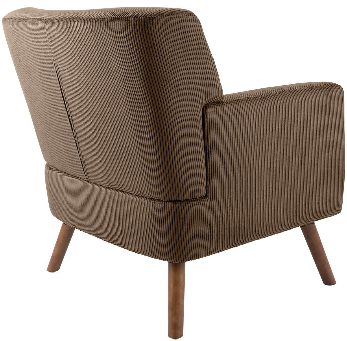 SESSEL Cord Dunkelbraun - Dunkelbraun/Braun, Holz/Textil (72/80/74cm) - CLP