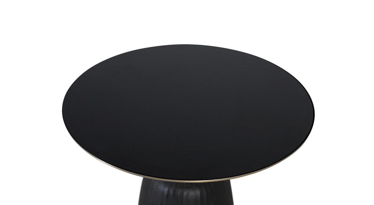 ESSTISCH mit TISCHplatte aus gehärtetem Glas und Aluminiumstruktur - Schwarz, Holz (76/76/44cm) - Giner y Colomer