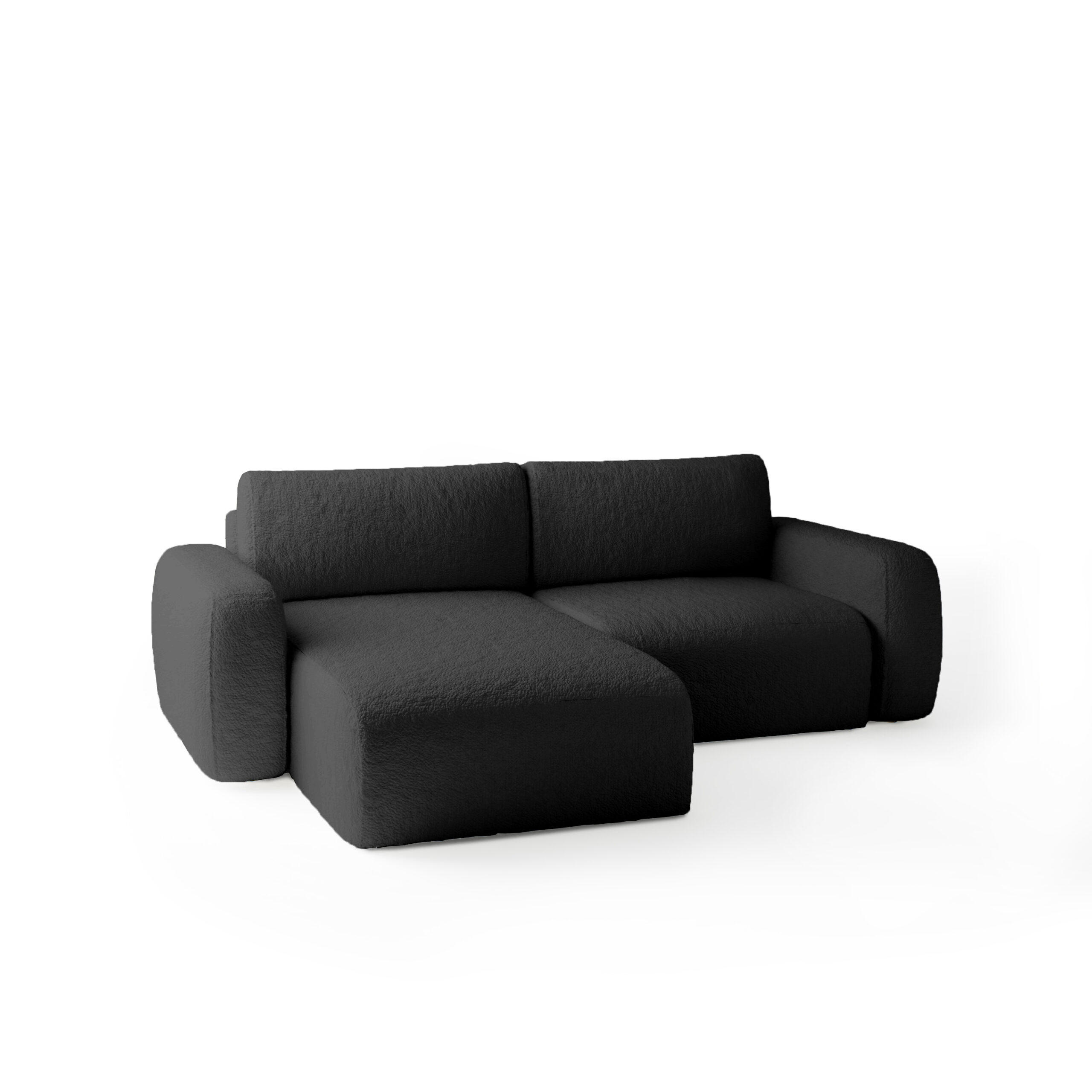 Fedve Ecksofa Schwarz 257x148 cm