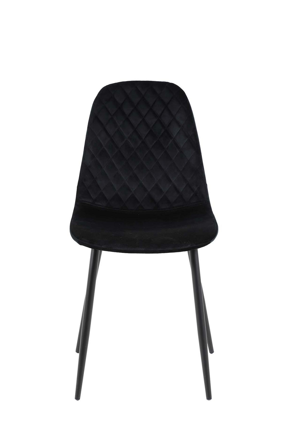 SCHALENSTUHL-SET 2 Stück Mira - Samtvelour Schwarz - Schwarz, Textil/Metall (44/89/53.5cm) - Hela Vertriebs GmbH