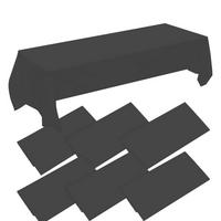 PARTY-TISCHDECKE 6-teiliges Set Schwarz - Schwarz, Kunststoff (137/1.5/259cm)