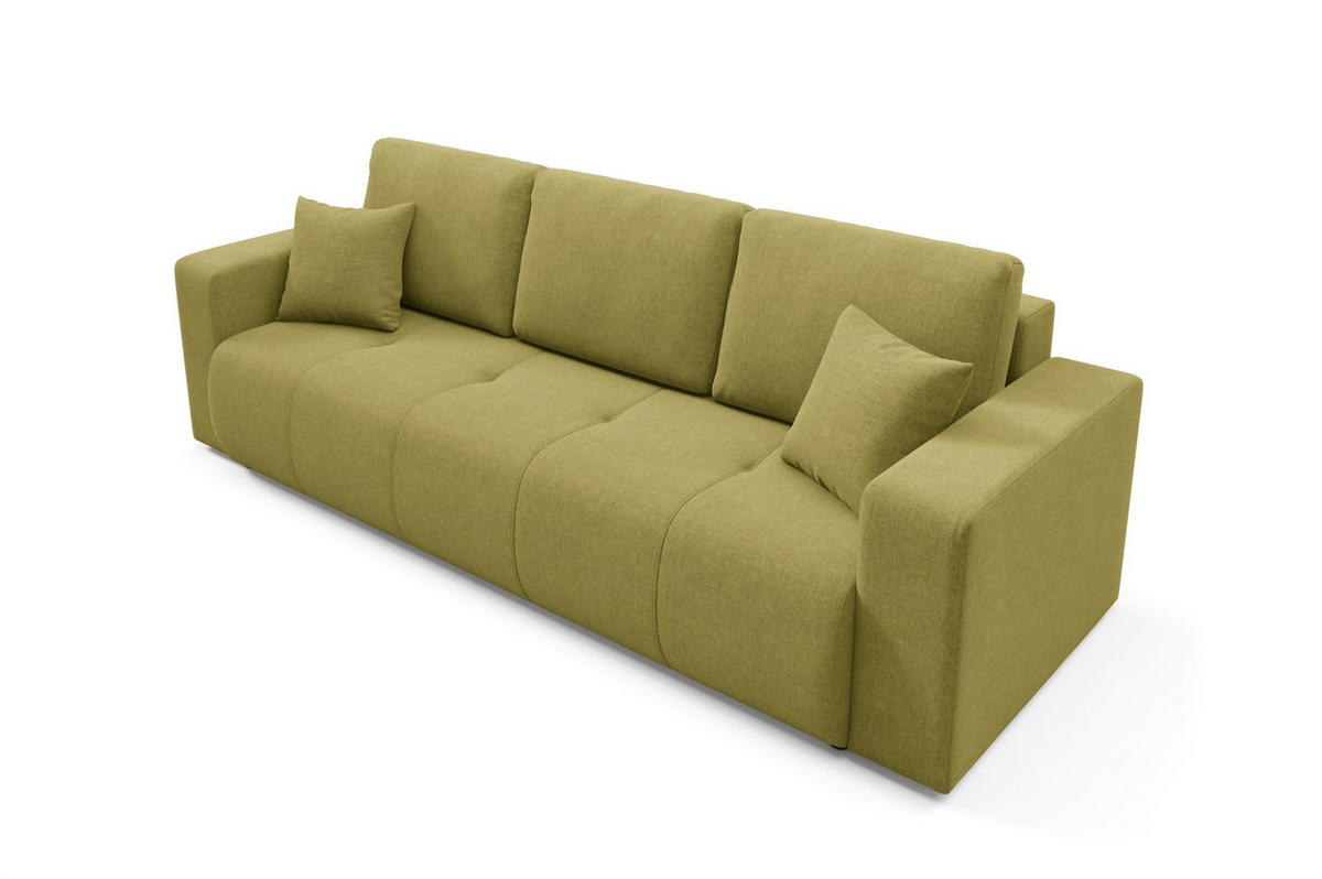 SCHLAFSOFA Augusto - Dunkelgrün, Holzwerkstoff/Textil (244/82/102cm) - Fun Möbel