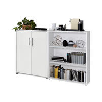 BÜROMÖBELSET 2-tlg. weiß / weiß matt - Silberfarben/Weiß, Holz/Kunststoff (168.8/113.6/33cm)