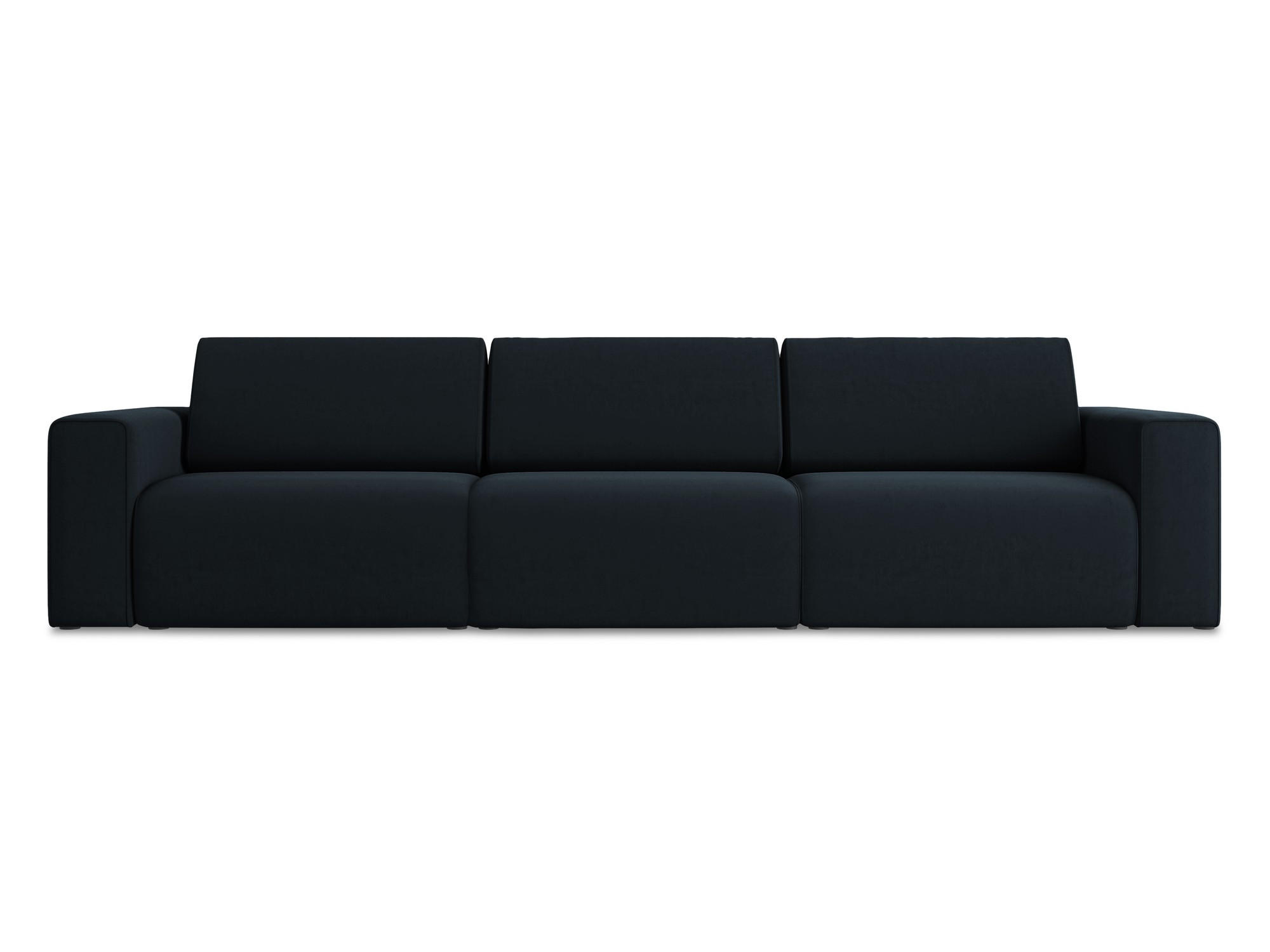 4-SITZER-SOFA Samt Stoff Blau - Blau/Schwarz, Kunststoff/Textil (314/80/103cm) - Makamii