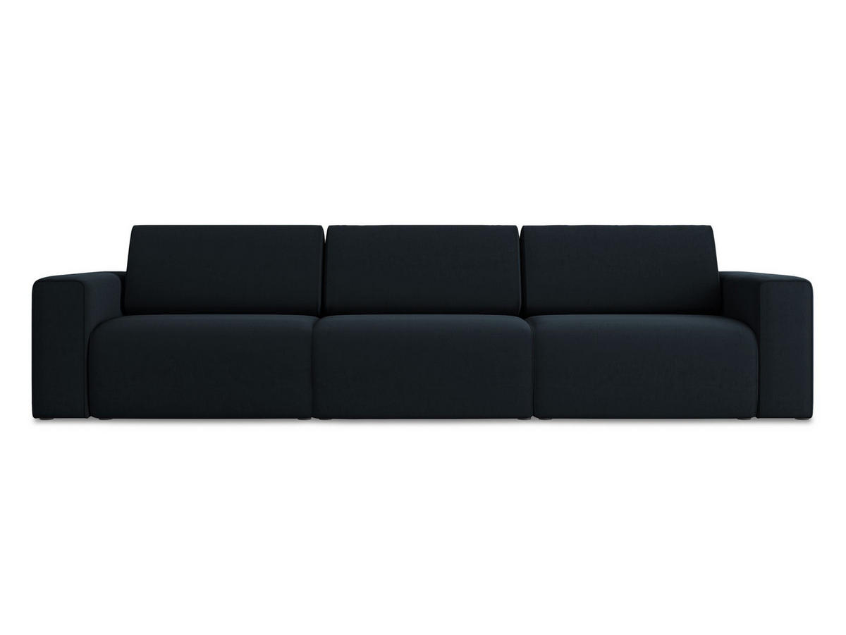 4-SITZER-SOFA Samt Stoff Blau - Blau/Schwarz, Kunststoff/Textil (314/80/103cm) - Makamii