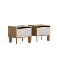 NACHTTISCH Monti, Eiche Evoke/Cashmere, 48.2 x 44 cm 2er Set - Kaschmir/Eiche Artisan, Holzwerkstoff (48.2/44/40cm) - Vicco