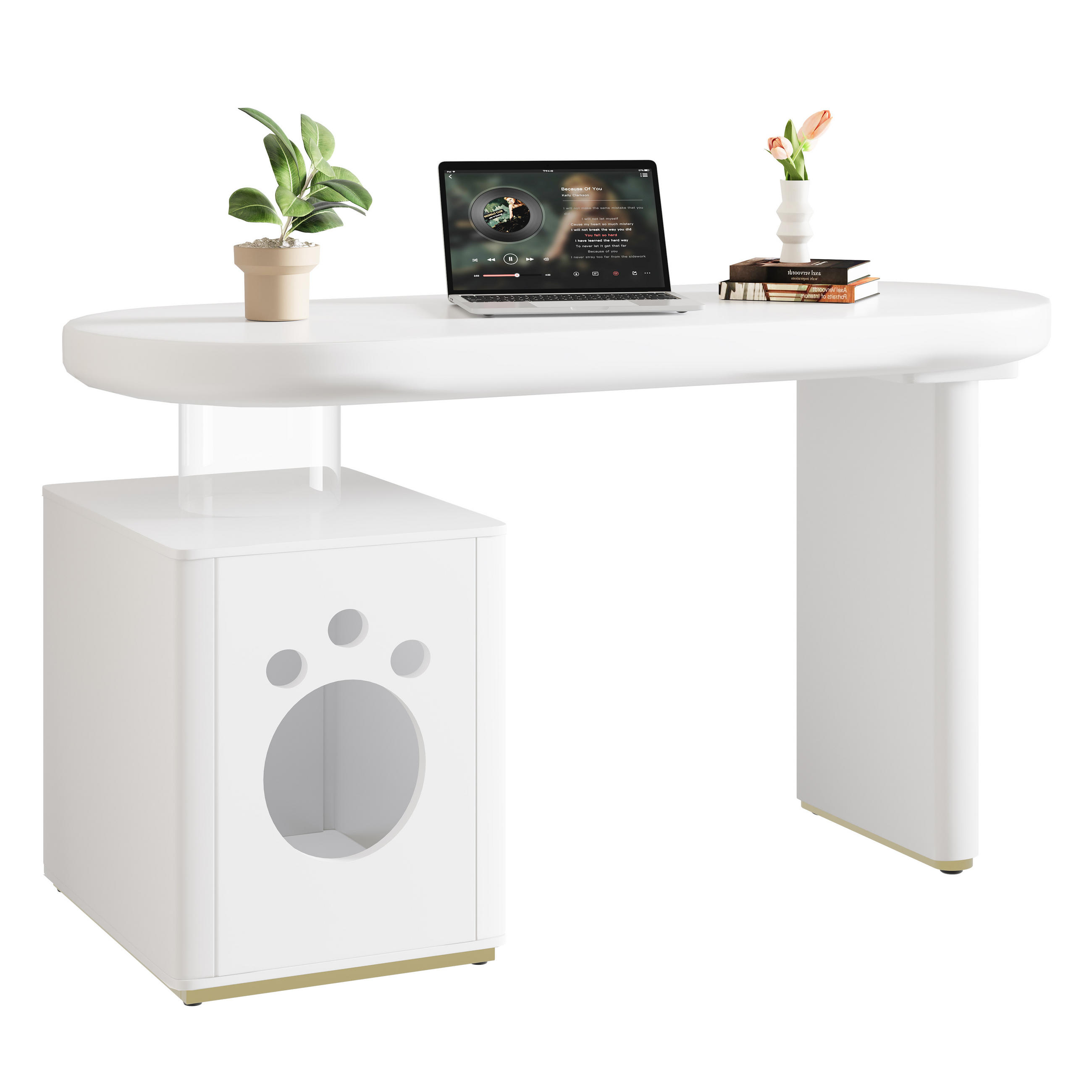 SCHREIBTISCH Verdickt 117x50cm Weiß französischer Stil modern - Weiß, Holzwerkstoff (117/50/76cm) - FLIEKS