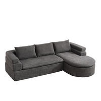 ECKSOFA DE-35270 mit Chaiselongue Anthrazit - Grau, Textil (170/260cm) - ComfortXL