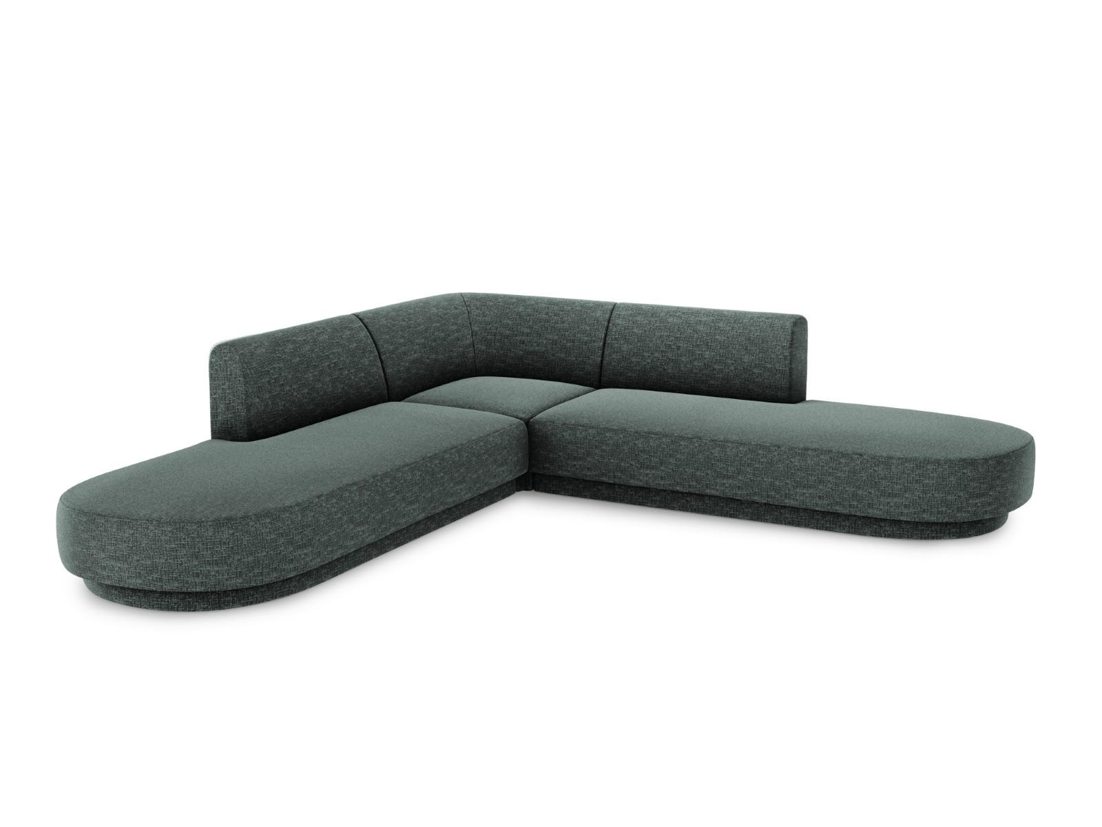 WENDBARES-ECKSOFA Miley aus Chenille-Stoff petrol 5 Sitzplätze - Petrol, Textil (248/248cm) - Micadoni