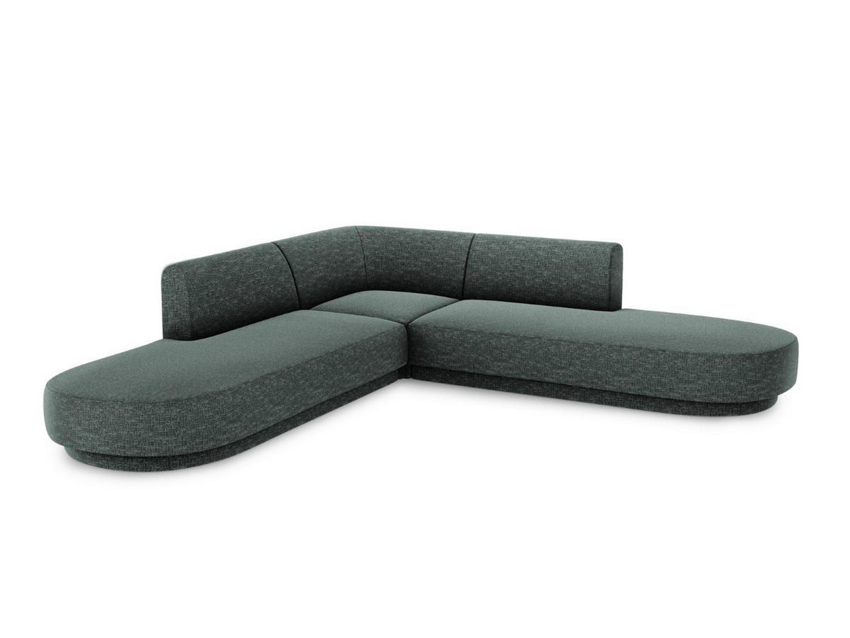 WENDBARES-ECKSOFA Miley aus Chenille-Stoff petrol 5 Sitzplätze - Petrol, Textil (248/248cm) - Micadoni