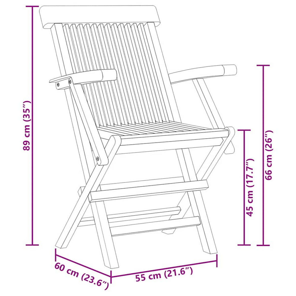GARTEN-ESSGRUPPE 5-teilig Massivholz Teak - Braun, Holz - vidaXL