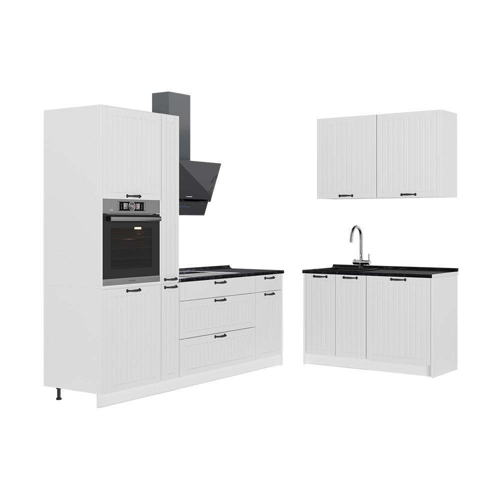 KUCHYŇA Fame-Line, Biely vidiecky dom/biely, 220 x 120 cm, AP Antracit - biela, kompozitné drevo (220/206.8/60cm) - Vicco