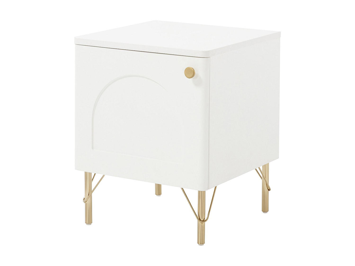 NACHTTISCH - 40cm x 40cm - MDF - weiß - ALOBARA - Weiß, Holz (40/50/40cm) - Vente-Unique