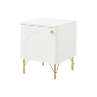 NACHTTISCH - 40cm x 40cm - MDF - weiß - ALOBARA - Weiß, Holz (40/50/40cm) - Vente-Unique