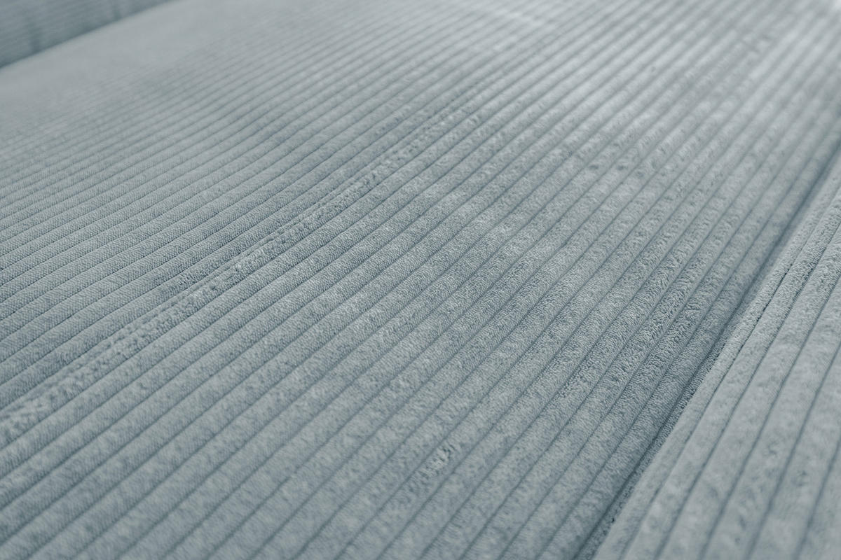 ECKSOFA LAISKA Hellblau Cord Relaxfunktion - Schwarz/Hellblau, Textil/Metall (282/177cm) - KAWOLA