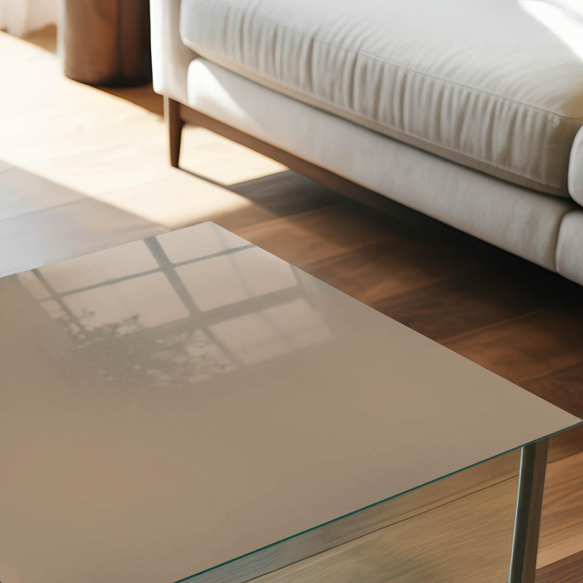 GLASPLATTE 80x60 cm – Warmes Hellbraun - Braun, Glas (0.4/80/60cm) - ArtPrintCave