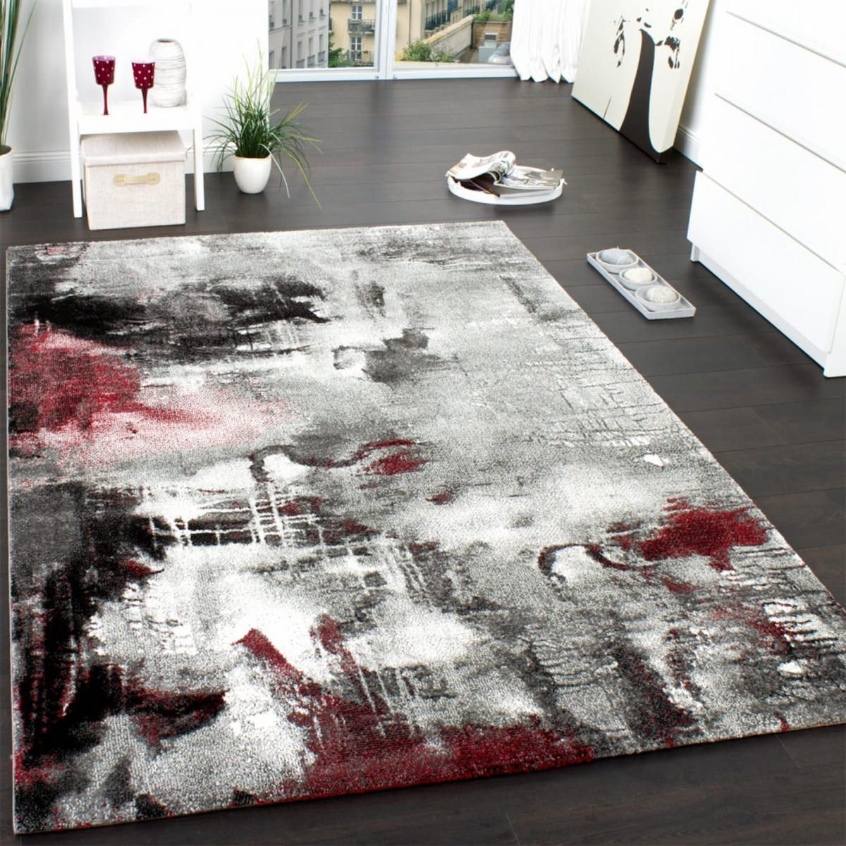 KURZFLORTEPPICH, abstrakt, aus Polypropylen, Florhöhe 12 mm, Grau, 200 x 290 cm - Grau, Textil (200/290cm) - KADIMA DESIGN