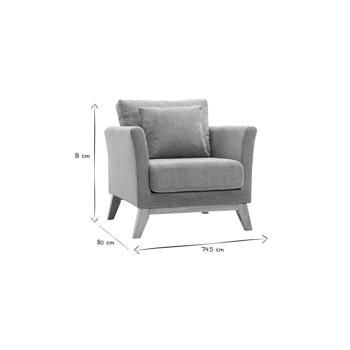 SESSEL abnehmbarer Bezug terracotta Samt OSLO - Terracotta, Textil (80/81/74.5cm) - Miliboo