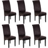 ESSZIMMERSTUHL 6er Set 44 x 63 x 106 cm braun - Braun, Textil (44/106/45cm) - tectake