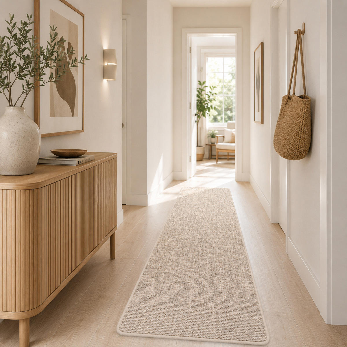 SCHLINGEN DESIGNER TEPPICH LÄUFER NIVA - Creme, Textil (100/100cm) - Snapstyle