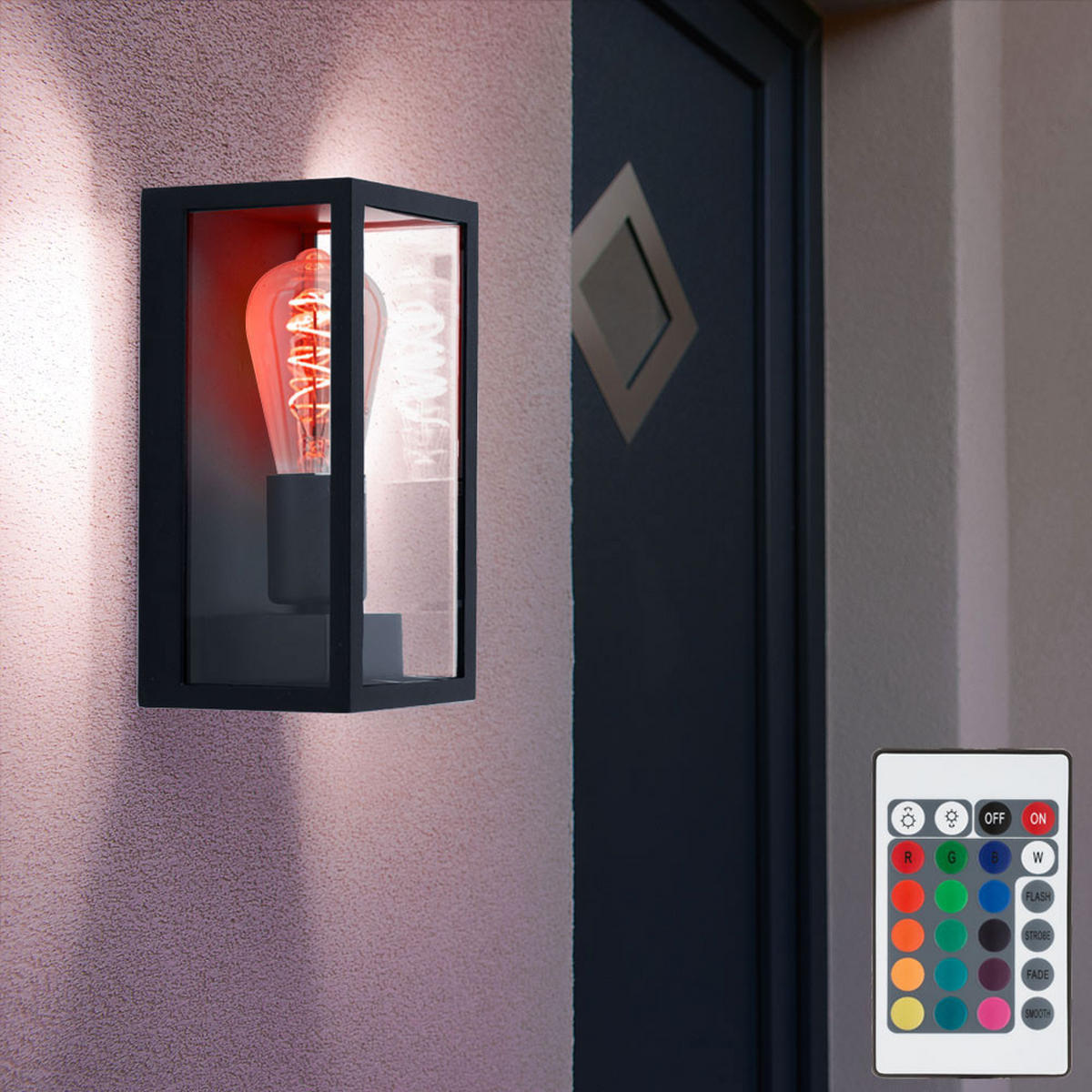 LED WANDLAMPE Aluminium Schwarz - Schwarz, Glas (11.3/11.3/23.6cm)