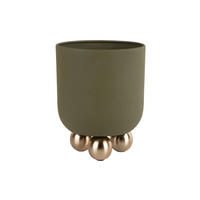 BLUMENTOPF Estilo Grün Ø18.5/23 cm - Grün, Metall (23cm) - Present Time