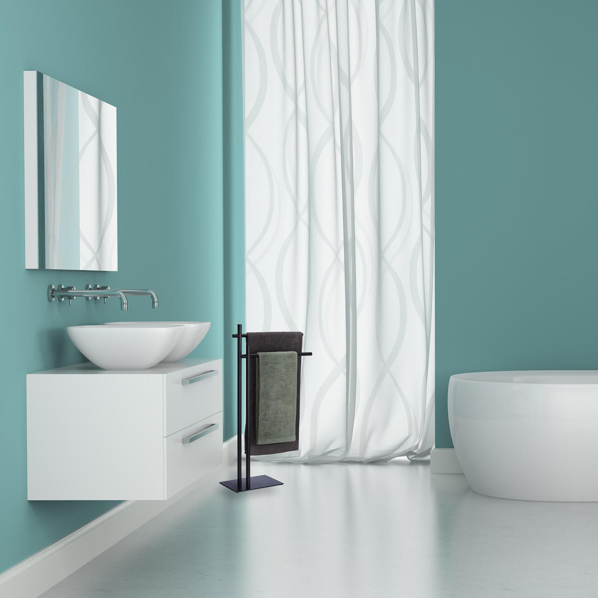 HANDTUCHHALTER - Schwarz, Metall (51/87.5/20cm) - Relaxdays