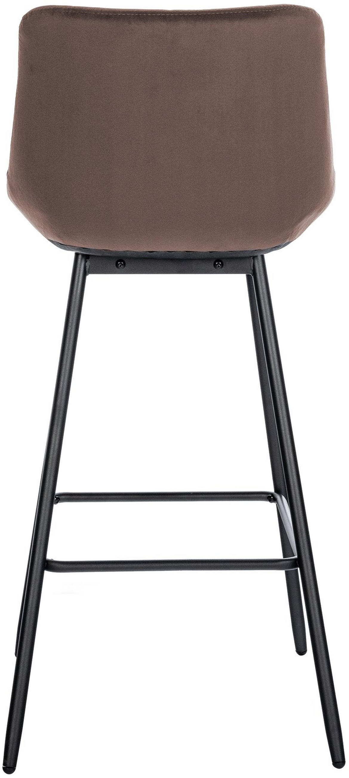 BARHOCKER Samt braun - Schwarz/Braun, Textil/Metall (49/104/56cm) - CLP