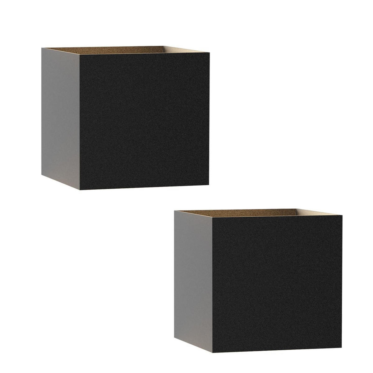 AUSSENWANDLEUCHTE Luxmar 10/10/10 cm (2er-set) - Schwarz, Metall (10/10/10cm) - ZMH