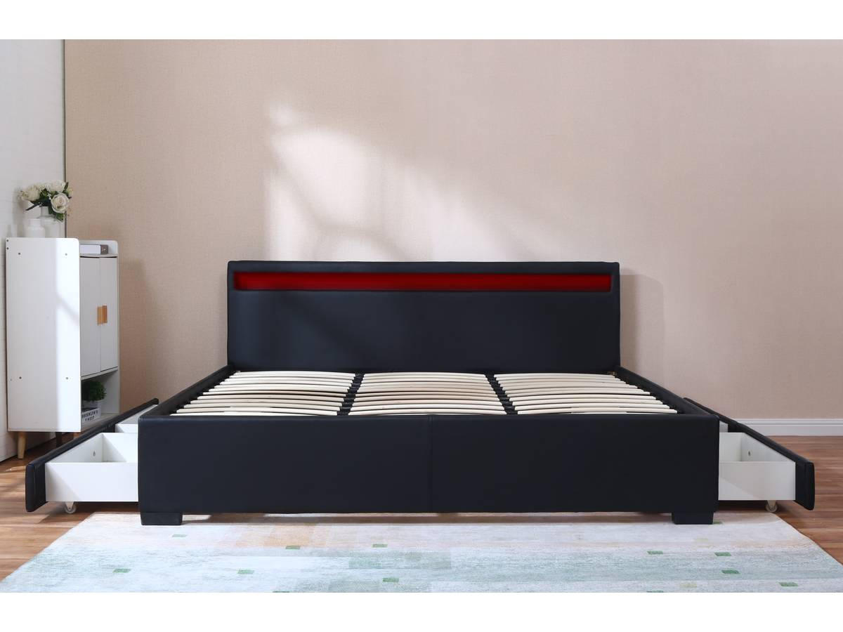 BETT Nico Schwarz - Schwarz, Holz (180/200cm) - Habitat Garten