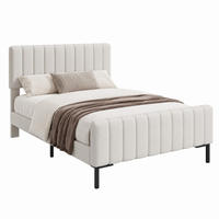 BETT mit Matratze 90x200 cm Leinen Grau-Beige - Grau, Holz (90/200cm) - Meubliv
