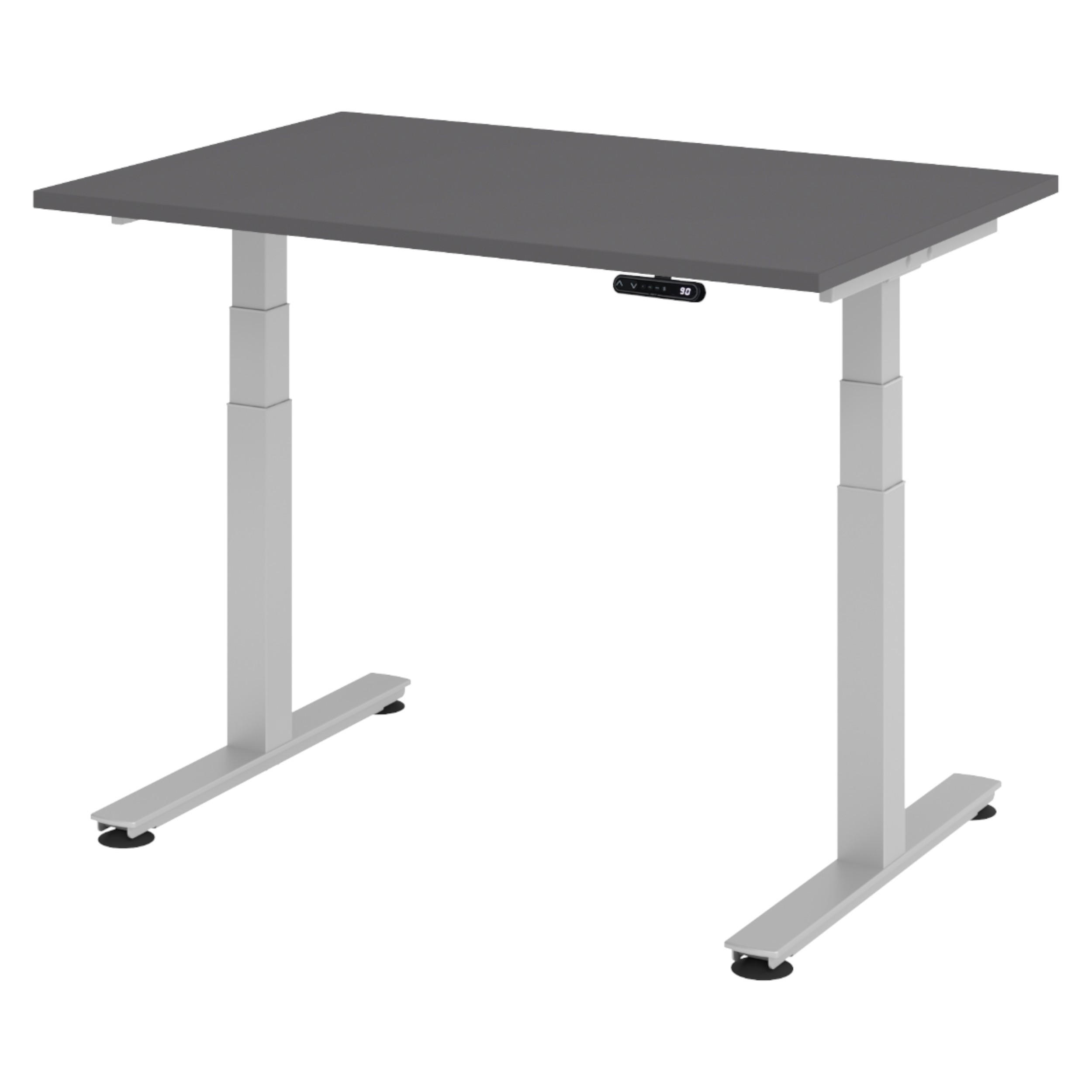 SCHREIBTISCH elektrisch XDSM 80/120/72 cm in Graphitfarben/Silberfarben - Silberfarben/Graphitfarben, Holzwerkstoff (80/120/72cm) - bümö