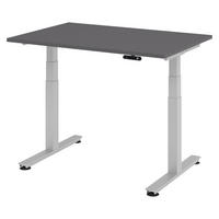 SCHREIBTISCH elektrisch XDSM 80/120/72 cm in Graphitfarben/Silberfarben - Silberfarben/Graphitfarben, Holzwerkstoff (80/120/72cm) - bümö