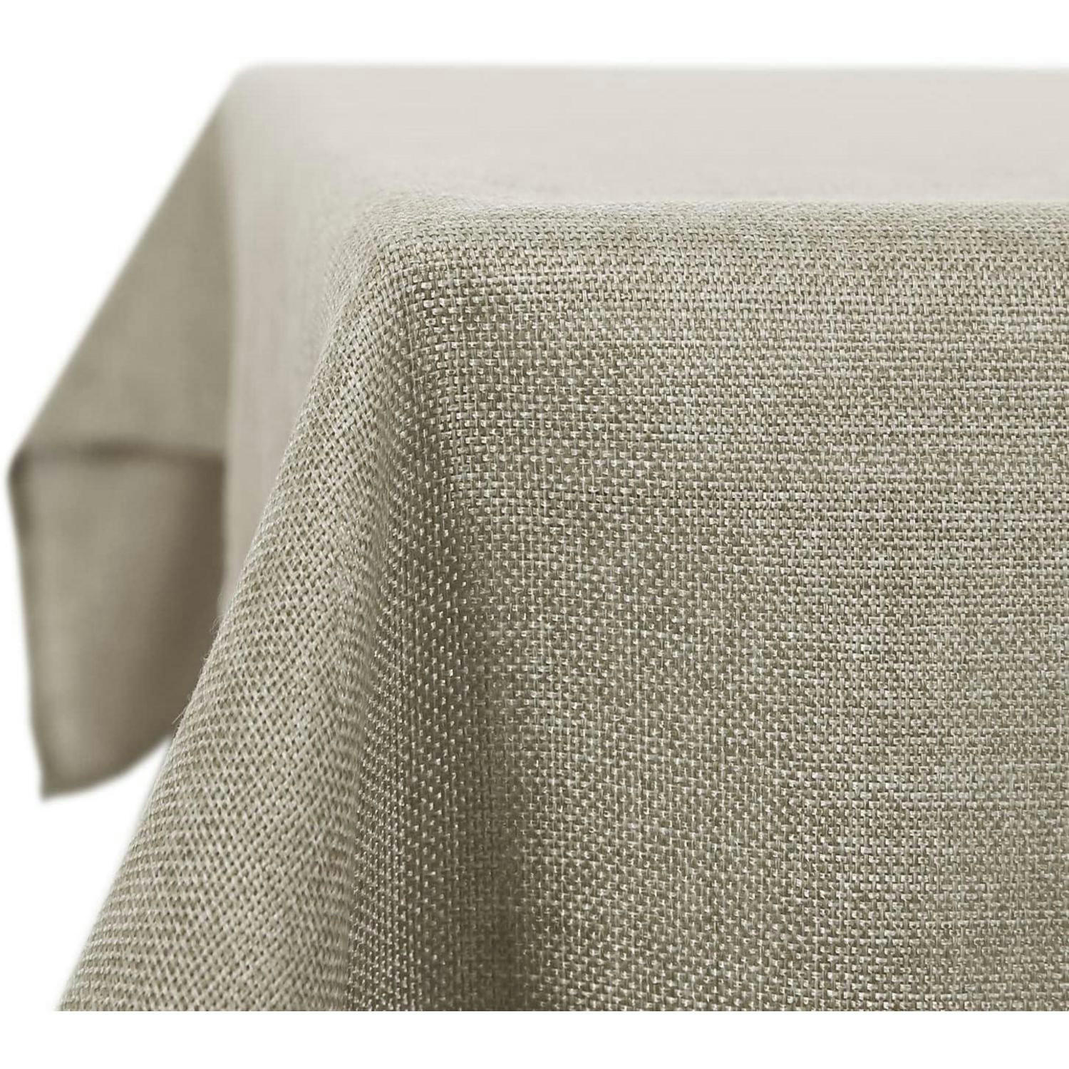 TISCHDECKE Leinenoptik Wasserabweisend 160 x 130 cm - Taupe, Textil (160/130/1cm)