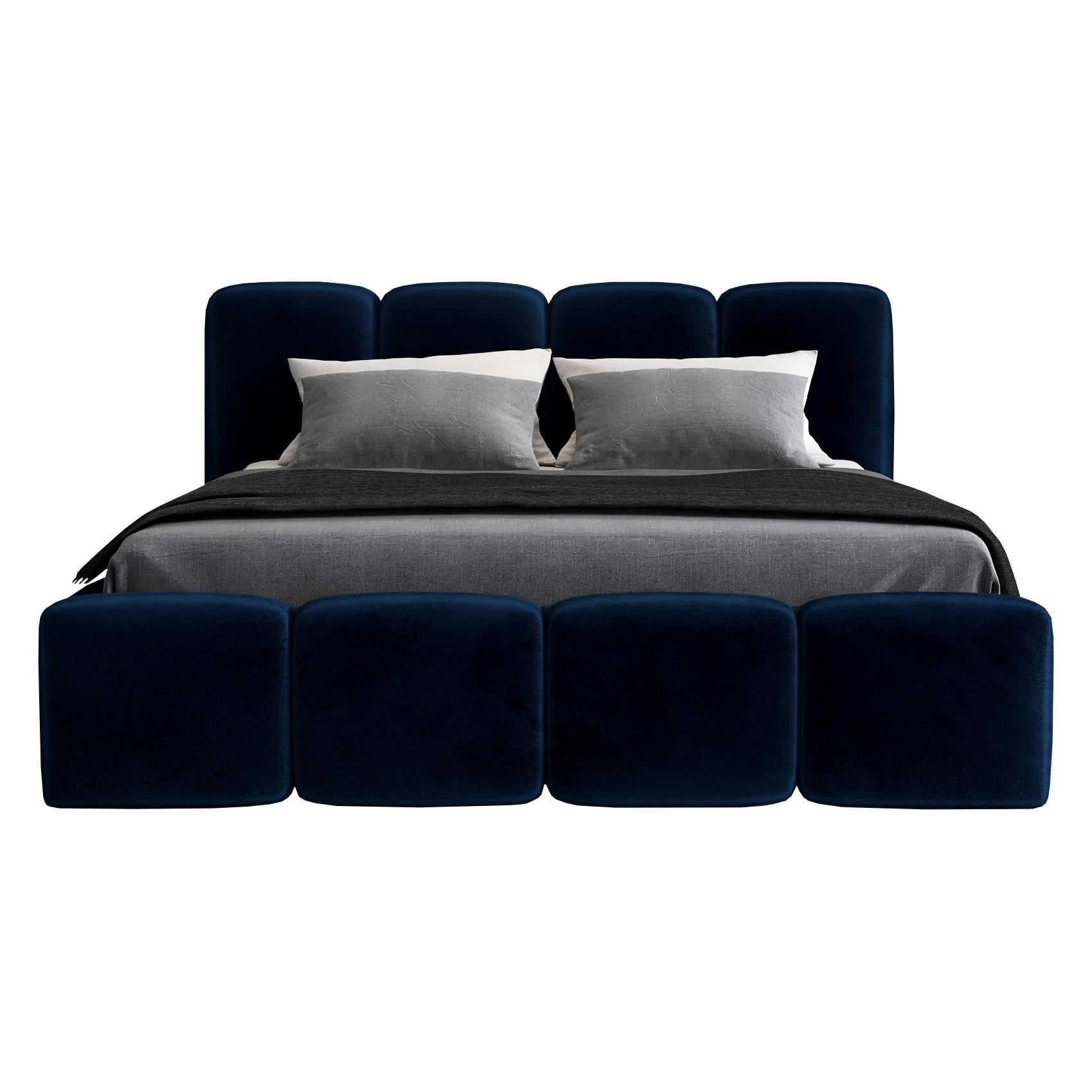 POLSTERBETT DONA-OM 90 x 200 in Blau - Blau, Textil (90/200cm) - A&J MöbelLand